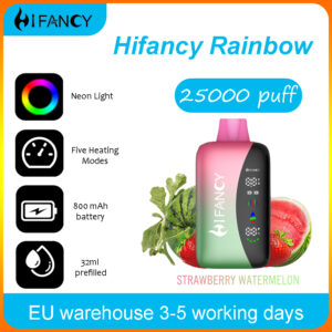 HiFancy Rainbow 25000 Kertakäyttöinen vape Mansikka Vesimeloni - HIFANCY