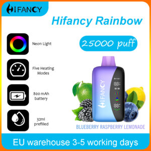 HiFancy Rainbow 25000 Vape descartável Blueberry Raspberry Lemonade - HIFANCY