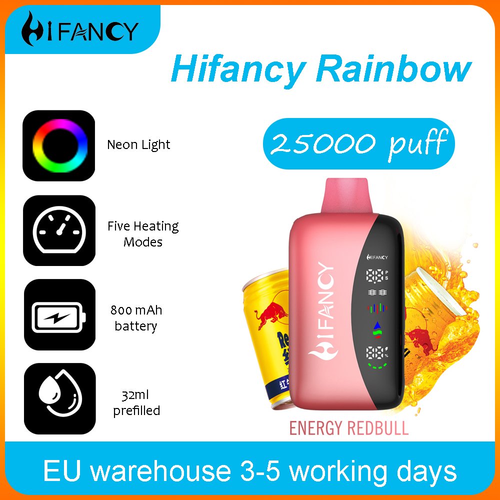 HiFancy Rainbow 25000 vape jetable Energy Redbull - HIFANCY