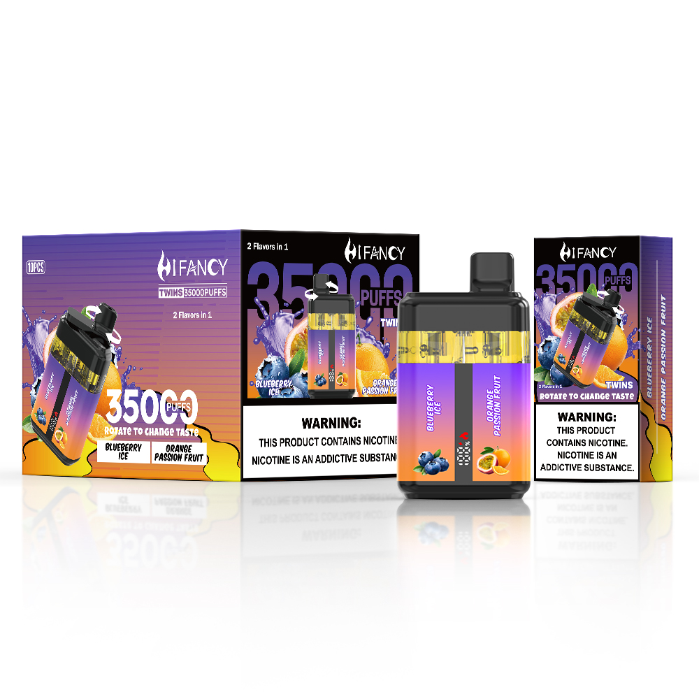 HiFancy Twins 35000 Disposable Vape Blueberry Ice & Orange Passion Fruit - HIFANCY